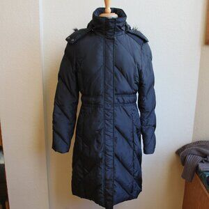 Kenneth Cole Reaction Women's Quilted Puffer Down Hooded Coat Jacket M Black